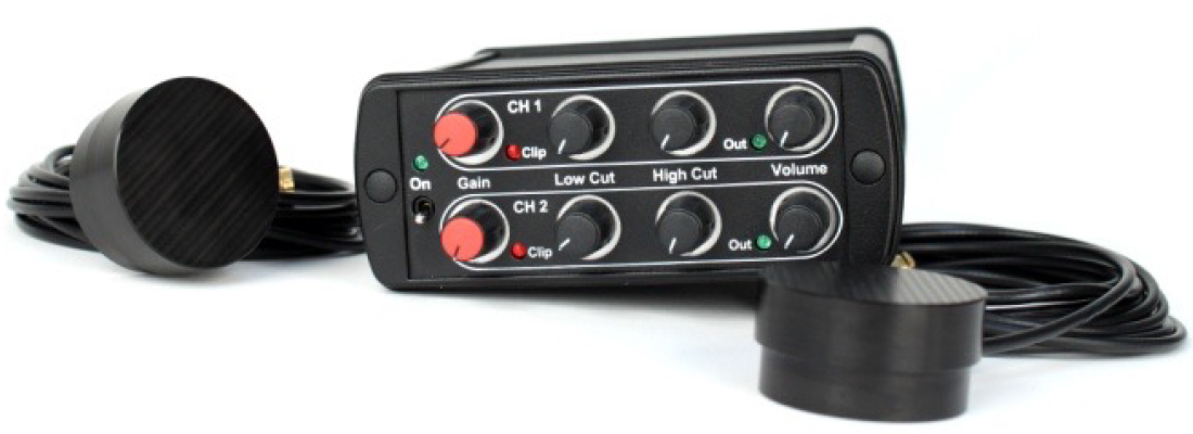 MGT STV-2 stereo stethoscope amplifier system with sensors